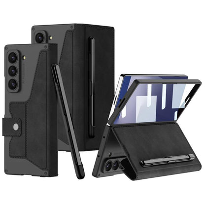 GKK Integrated Armor Flip Leather Case with Pen Slot, Stylus Not Included, For Samsung Galaxy Z Fold7 5G, For Samsung Galaxy Z Fold6