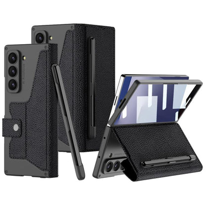 GKK Integrated Armor Flip Leather Case with Pen Slot, Stylus Not Included, For Samsung Galaxy Z Fold7 5G, For Samsung Galaxy Z Fold6