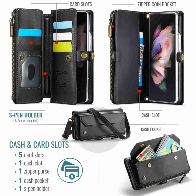 CaseMe C36 Card Slots Zipper Wallet RFID Anti-theft Leather Phone Case