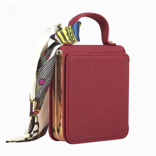Litchi Pattern Makeup Mirror PU Phone Case with Silk Scarf, For Samsung Galaxy Z Flip6 / Flip7 FE, For Samsung Galaxy Z Flip5