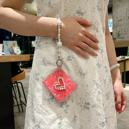 Pearlescent Shell Texture Heart Pattern Phone Case with Bracelet, For Samsung Galaxy Z Flip6 / Flip7 FE, For Samsung Galaxy Z Flip5