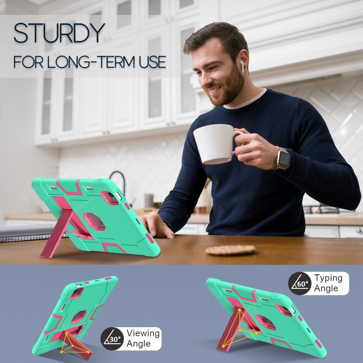 Contrast Color Silicone Acrylic PC Tablet Case with Holder, For iPad Air 11 2026 / 2025 / 2024