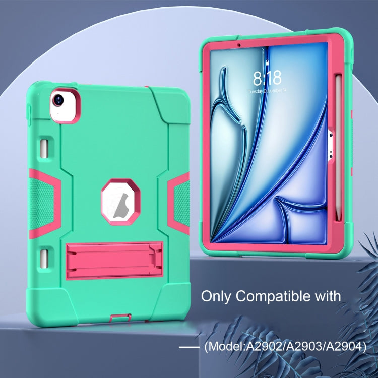 Contrast Color Silicone Acrylic PC Tablet Case with Holder, For iPad Air 11 2026 / 2025 / 2024