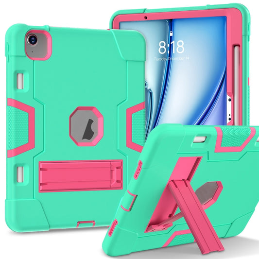 Contrast Color Silicone Acrylic PC Tablet Case with Holder, For iPad Air 11 2026 / 2025 / 2024