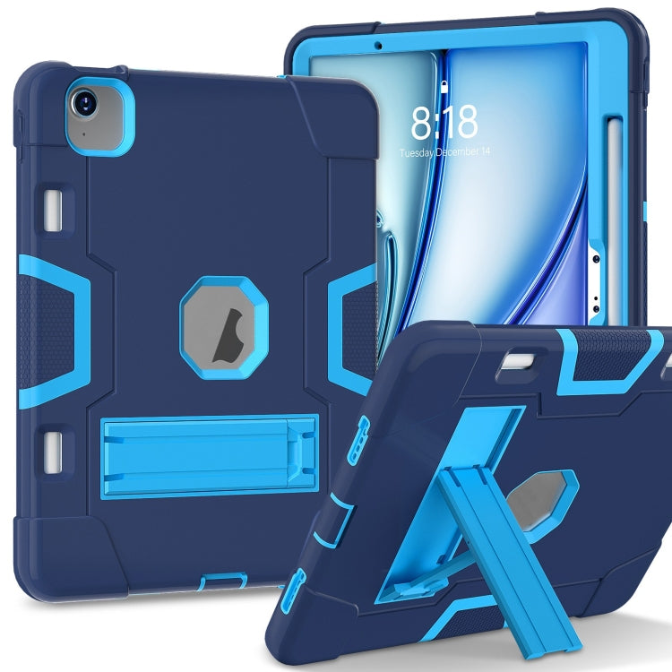 Contrast Color Silicone Acrylic PC Tablet Case with Holder, For iPad Air 11 2026 / 2025 / 2024