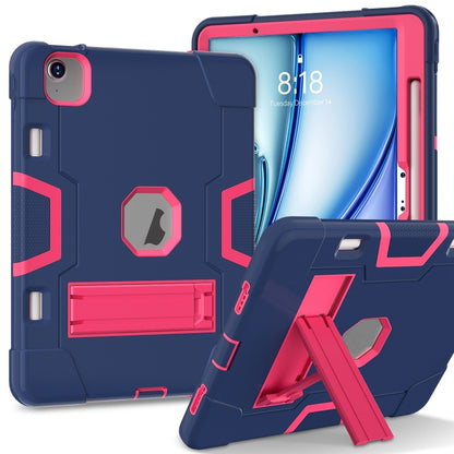 Contrast Color Silicone Acrylic PC Tablet Case with Holder, For iPad Air 11 2026 / 2025 / 2024