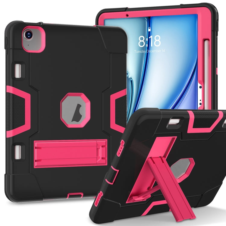Contrast Color Silicone Acrylic PC Tablet Case with Holder, For iPad Air 11 2026 / 2025 / 2024