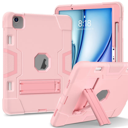 Contrast Color Silicone Acrylic PC Tablet Case with Holder, For iPad Air 11 2026 / 2025 / 2024