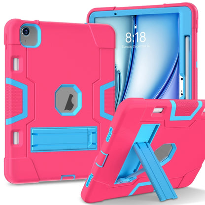 Contrast Color Silicone Acrylic PC Tablet Case with Holder, For iPad Air 11 2026 / 2025 / 2024