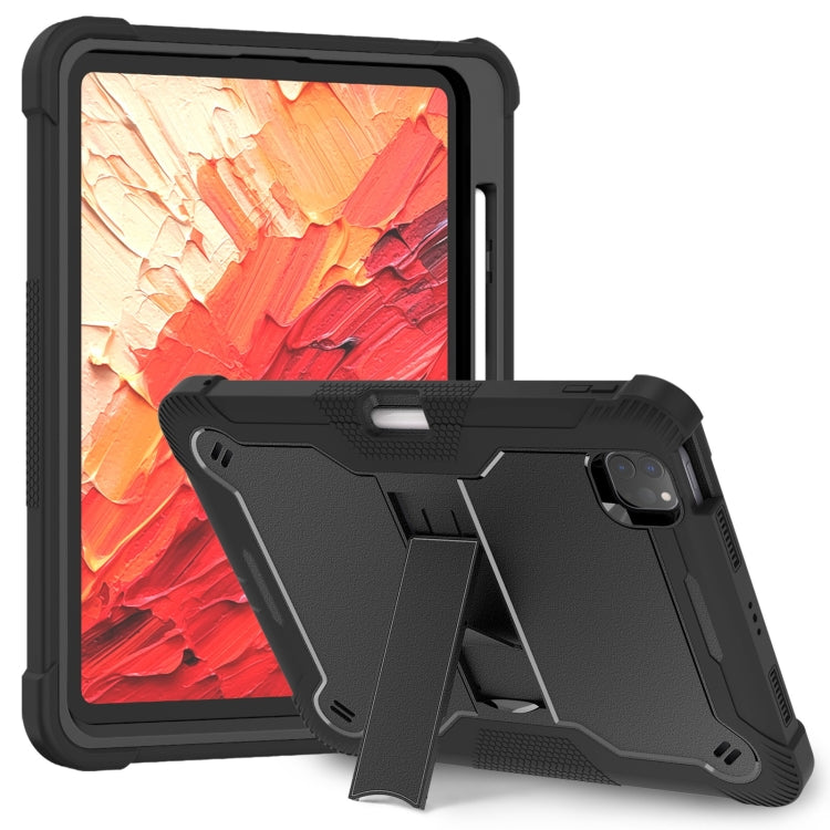 Shockproof Silicone Hybrid PC Tablet Case with Holder, For iPad Air 13 2026 / 2025 / 2024, For iPad Air 11 2026 / 2025 / 2024, For iPad Pro 13 2025 / 2024, For iPad Pro 11 2025 / 2024