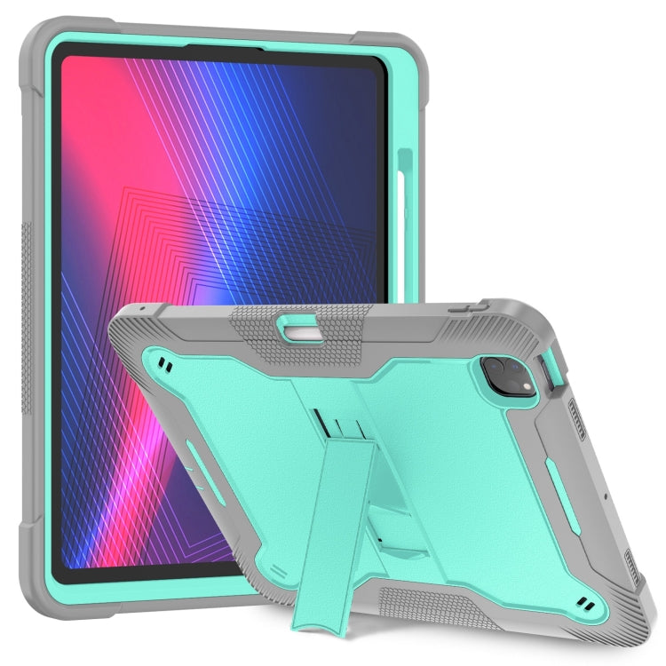 Shockproof Silicone Hybrid PC Tablet Case with Holder, For iPad Air 13 2026 / 2025 / 2024, For iPad Air 11 2026 / 2025 / 2024, For iPad Pro 13 2025 / 2024, For iPad Pro 11 2025 / 2024