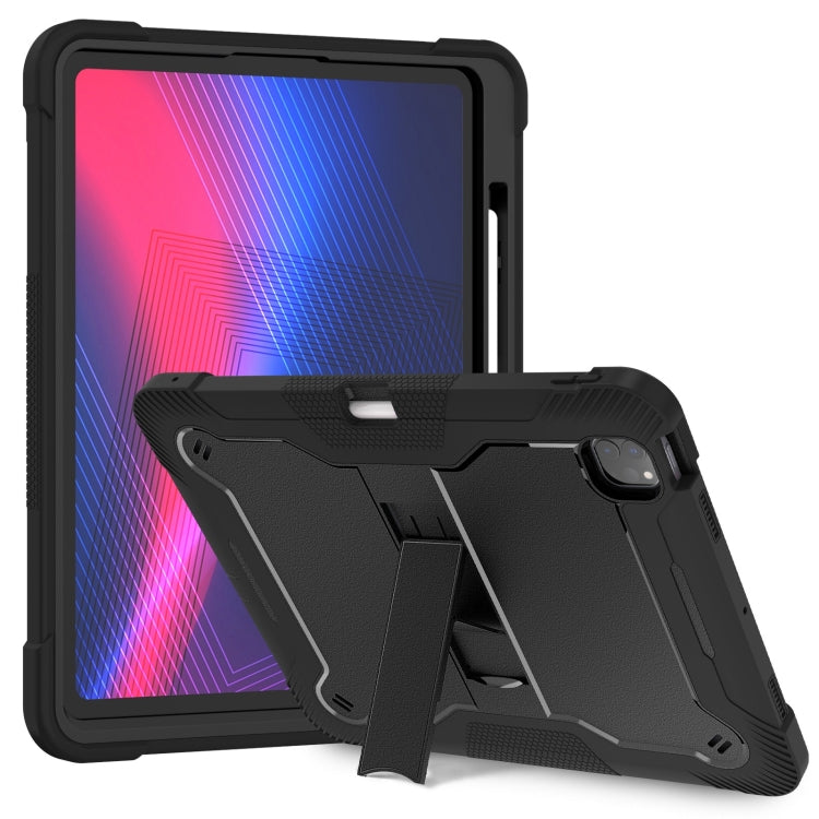 Shockproof Silicone Hybrid PC Tablet Case with Holder, For iPad Air 13 2026 / 2025 / 2024, For iPad Air 11 2026 / 2025 / 2024, For iPad Pro 13 2025 / 2024, For iPad Pro 11 2025 / 2024