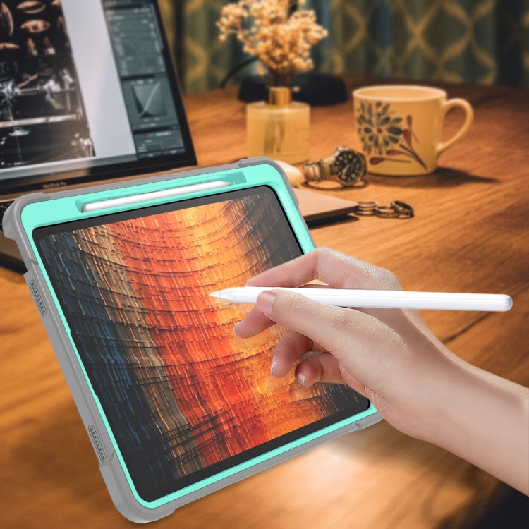 Shockproof Silicone Hybrid PC Tablet Case with Holder, For iPad Air 13 2026 / 2025 / 2024, For iPad Air 11 2026 / 2025 / 2024, For iPad Pro 13 2025 / 2024, For iPad Pro 11 2025 / 2024