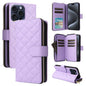 Crossbody Rhombic Zipper Tower Buckle Leather Phone Case with Lanyard, For iPhone 16, For iPhone 15 Pro Max, For iPhone 15 Pro, For iPhone 15 Plus / 14 Plus