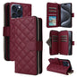 Crossbody Rhombic Zipper Tower Buckle Leather Phone Case with Lanyard, For iPhone 16, For iPhone 15 Pro Max, For iPhone 15 Pro, For iPhone 15 Plus / 14 Plus