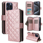 Crossbody Rhombic Zipper Tower Buckle Leather Phone Case with Lanyard, For iPhone 16, For iPhone 15 Pro Max, For iPhone 15 Pro, For iPhone 15 Plus / 14 Plus