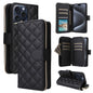 Crossbody Rhombic Zipper Tower Buckle Leather Phone Case with Lanyard, For iPhone 16, For iPhone 15 Pro Max, For iPhone 15 Pro, For iPhone 15 Plus / 14 Plus