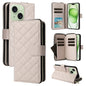 Crossbody Rhombic Zipper Tower Buckle Leather Phone Case with Lanyard, For iPhone 16, For iPhone 15 Pro Max, For iPhone 15 Pro, For iPhone 15 Plus / 14 Plus
