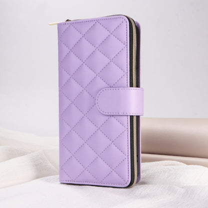 Crossbody Rhombic Zipper Tower Buckle Leather Phone Case with Lanyard, For iPhone 15, For iPhone 14 / 13, For iPhone 14 Pro, For iPhone 14 Pro Max