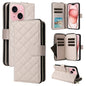 Crossbody Rhombic Zipper Tower Buckle Leather Phone Case with Lanyard, For iPhone 15, For iPhone 14 / 13, For iPhone 14 Pro, For iPhone 14 Pro Max