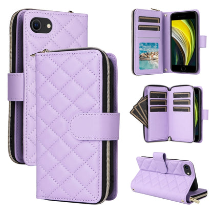 Crossbody Rhombic Zipper Tower Buckle Leather Phone Case with Lanyard, For iPhone SE 2022 / 2020 / 8 / 7, For iPhone 13 Pro Max, For iPhone 13 Pro, For iPhone 13 mini