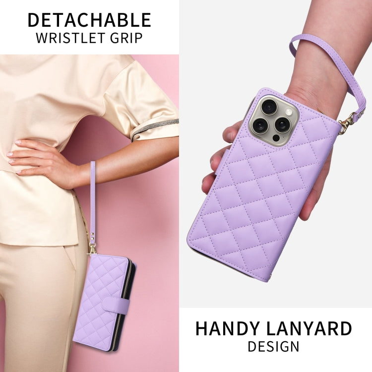 Crossbody Rhombic Zipper Tower Buckle Leather Phone Case with Lanyard, For iPhone SE 2022 / 2020 / 8 / 7, For iPhone 13 Pro Max, For iPhone 13 Pro, For iPhone 13 mini