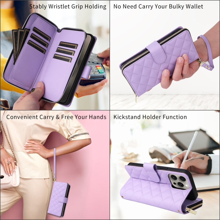 Crossbody Rhombic Zipper Tower Buckle Leather Phone Case with Lanyard, For iPhone SE 2022 / 2020 / 8 / 7, For iPhone 13 Pro Max, For iPhone 13 Pro, For iPhone 13 mini