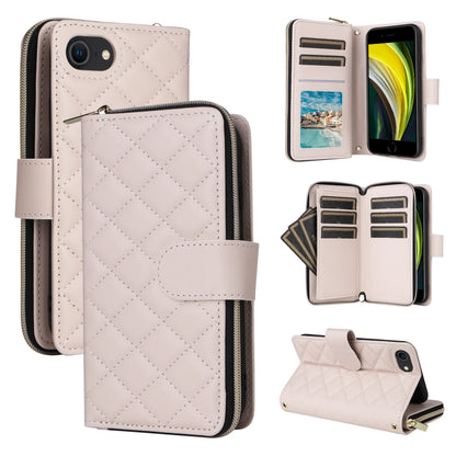 Crossbody Rhombic Zipper Tower Buckle Leather Phone Case with Lanyard, For iPhone SE 2022 / 2020 / 8 / 7, For iPhone 13 Pro Max, For iPhone 13 Pro, For iPhone 13 mini