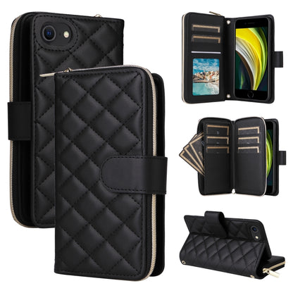 Crossbody Rhombic Zipper Tower Buckle Leather Phone Case with Lanyard, For iPhone SE 2022 / 2020 / 8 / 7, For iPhone 13 Pro Max, For iPhone 13 Pro, For iPhone 13 mini