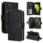 Crossbody Rhombic Zipper Tower Buckle Leather Phone Case with Lanyard, For iPhone SE 2022 / 2020 / 8 / 7, For iPhone 13 Pro Max, For iPhone 13 Pro, For iPhone 13 mini