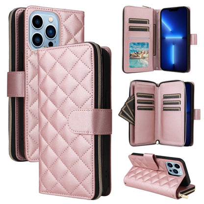 Crossbody Rhombic Zipper Tower Buckle Leather Phone Case with Lanyard, For iPhone SE 2022 / 2020 / 8 / 7, For iPhone 13 Pro Max, For iPhone 13 Pro, For iPhone 13 mini