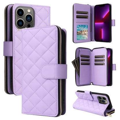 Crossbody Rhombic Zipper Tower Buckle Leather Phone Case with Lanyard, For iPhone SE 2022 / 2020 / 8 / 7, For iPhone 13 Pro Max, For iPhone 13 Pro, For iPhone 13 mini