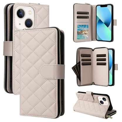 Crossbody Rhombic Zipper Tower Buckle Leather Phone Case with Lanyard, For iPhone SE 2022 / 2020 / 8 / 7, For iPhone 13 Pro Max, For iPhone 13 Pro, For iPhone 13 mini