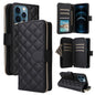 Crossbody Rhombic Zipper Tower Buckle Leather Phone Case with Lanyard, For iPhone 12 / 12 Pro, For iPhone 12 Pro Max, For iPhone 12 mini, For iPhone 11 Pro Max