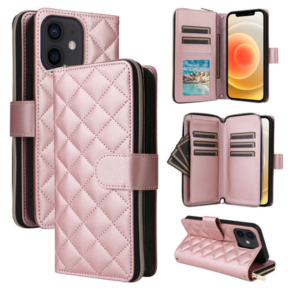 Crossbody Rhombic Zipper Tower Buckle Leather Phone Case with Lanyard, For iPhone 12 / 12 Pro, For iPhone 12 Pro Max, For iPhone 12 mini, For iPhone 11 Pro Max