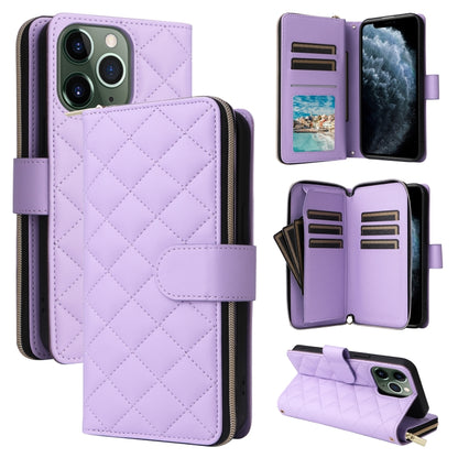 Crossbody Rhombic Zipper Tower Buckle Leather Phone Case with Lanyard, For iPhone 12 / 12 Pro, For iPhone 12 Pro Max, For iPhone 12 mini, For iPhone 11 Pro Max
