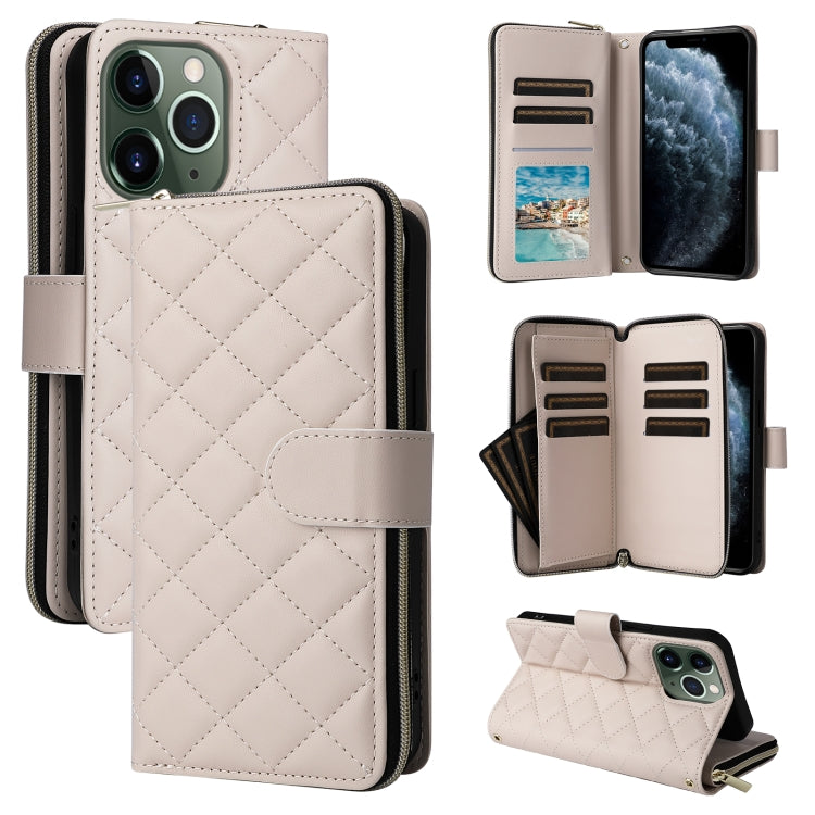 Crossbody Rhombic Zipper Tower Buckle Leather Phone Case with Lanyard, For iPhone 12 / 12 Pro, For iPhone 12 Pro Max, For iPhone 12 mini, For iPhone 11 Pro Max