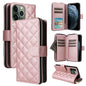Crossbody Rhombic Zipper Tower Buckle Leather Phone Case with Lanyard, For iPhone 12 / 12 Pro, For iPhone 12 Pro Max, For iPhone 12 mini, For iPhone 11 Pro Max