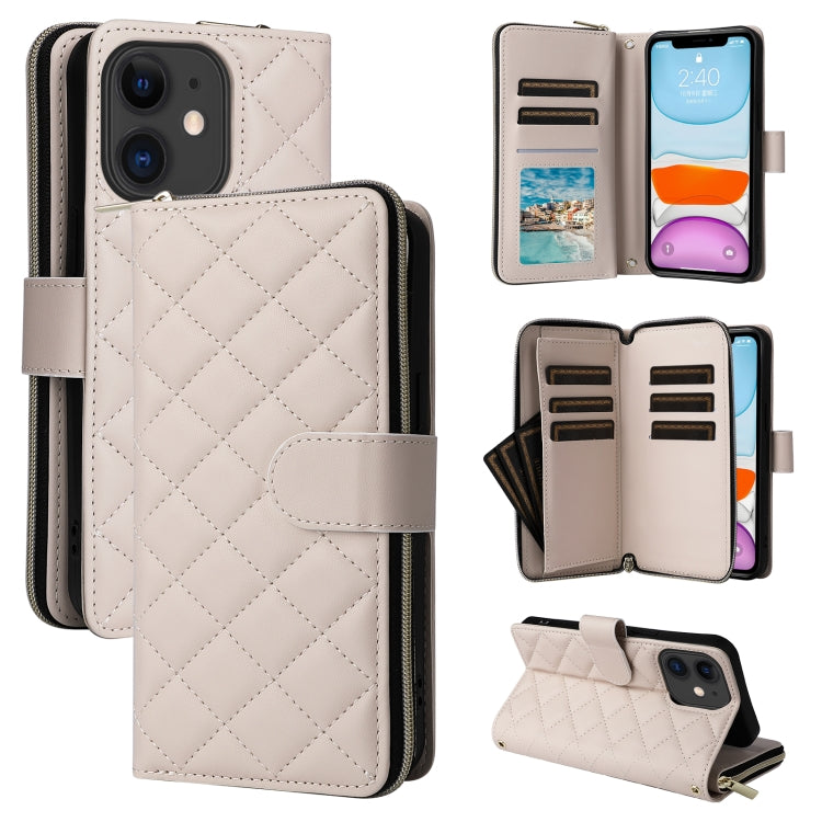 Crossbody Rhombic Zipper Tower Buckle Leather Phone Case with Lanyard, For iPhone 11, For iPhone 11 Pro, For iPhone X / XS, For iPhone XR
