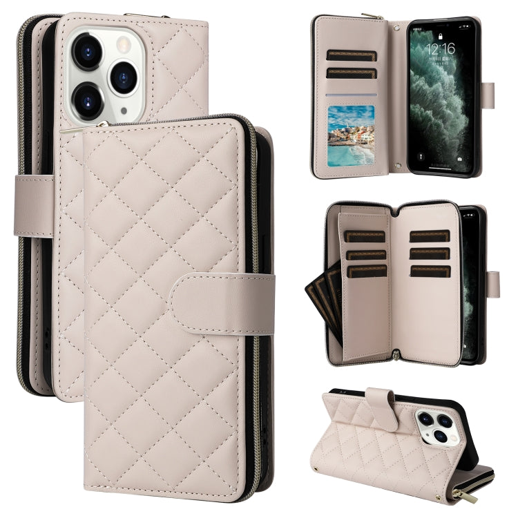 Crossbody Rhombic Zipper Tower Buckle Leather Phone Case with Lanyard, For iPhone 11, For iPhone 11 Pro, For iPhone X / XS, For iPhone XR