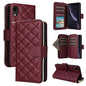 Crossbody Rhombic Zipper Tower Buckle Leather Phone Case with Lanyard, For iPhone 11, For iPhone 11 Pro, For iPhone X / XS, For iPhone XR