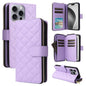 Crossbody Rhombic Zipper Tower Buckle Leather Phone Case with Lanyard, For iPhone Air, For iPhone 16 Pro Max, For iPhone 16 Pro, For iPhone 16 Plus