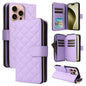 Crossbody Rhombic Zipper Tower Buckle Leather Phone Case with Lanyard, For iPhone Air, For iPhone 16 Pro Max, For iPhone 16 Pro, For iPhone 16 Plus