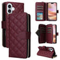 Crossbody Rhombic Zipper Tower Buckle Leather Phone Case with Lanyard, For iPhone Air, For iPhone 16 Pro Max, For iPhone 16 Pro, For iPhone 16 Plus