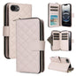 Crossbody Rhombic Zipper Tower Buckle Leather Phone Case with Lanyard, For iPhone 18 / 17, For iPhone 18 Pro / 17 Pro, For iPhone 18 Pro Max / 17 Pro Max, For iPhone 17e / 16e