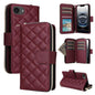 Crossbody Rhombic Zipper Tower Buckle Leather Phone Case with Lanyard, For iPhone 18 / 17, For iPhone 18 Pro / 17 Pro, For iPhone 18 Pro Max / 17 Pro Max, For iPhone 17e / 16e