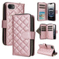 Crossbody Rhombic Zipper Tower Buckle Leather Phone Case with Lanyard, For iPhone 17e / 16e, For iPhone 17 Pro Max, For iPhone 17 Pro, For iPhone 17