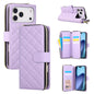Crossbody Rhombic Zipper Tower Buckle Leather Phone Case with Lanyard, For iPhone 18 / 17, For iPhone 18 Pro / 17 Pro, For iPhone 18 Pro Max / 17 Pro Max, For iPhone 17e / 16e