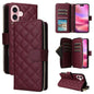 Crossbody Rhombic Zipper Tower Buckle Leather Phone Case with Lanyard, For iPhone 18 / 17, For iPhone 18 Pro / 17 Pro, For iPhone 18 Pro Max / 17 Pro Max, For iPhone 17e / 16e