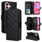 Crossbody Rhombic Zipper Tower Buckle Leather Phone Case with Lanyard, For iPhone 18 / 17, For iPhone 18 Pro / 17 Pro, For iPhone 18 Pro Max / 17 Pro Max, For iPhone 17e / 16e